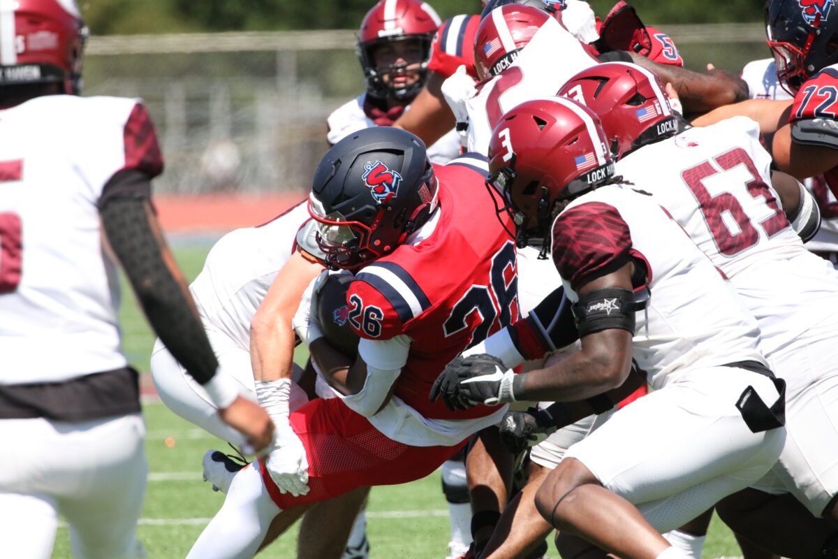 In a PSAC east vs west matchup the Lock Haven Bald Eagles (1-0) travel to Shippensburg to take on the Raiders (0-1) and come away with the win to start the season. 24-16 (photo gallery)