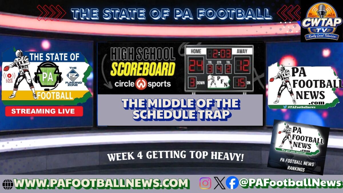 PFN Presents: The STATE of PA Football. Trap time? Who’s hot & who’s not! Live at 6pm Wednesday, Sep 23