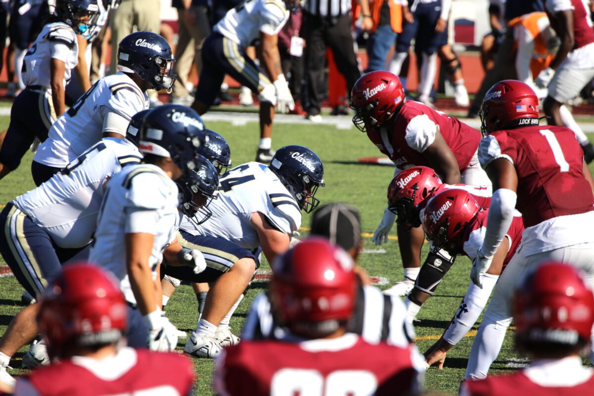 As time expires the Lock Haven Bald Eagles (3-2) kick the game winning field goal over PSAC West opponent Clarion Golden Eagles (3-2) on Homecoming Saturday 35-38 (photo gallery)