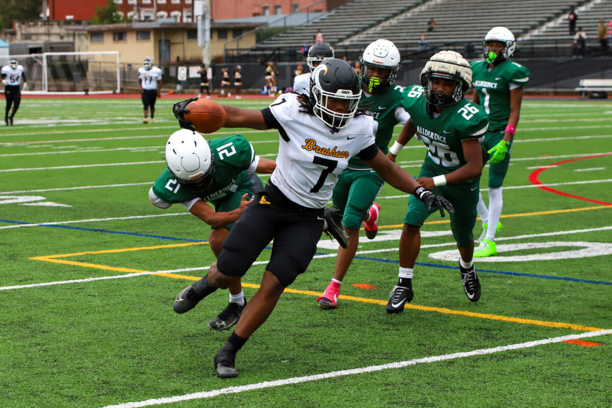 Brashear Bulls their way to a win, 20-16 over Allderdice (PHOTO GALLERY)