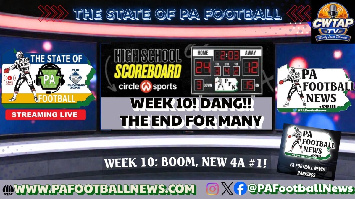 The STATE of PA Football: Week 10 is here. For some of you, this is the hardest week of your career. Tune In at 6!